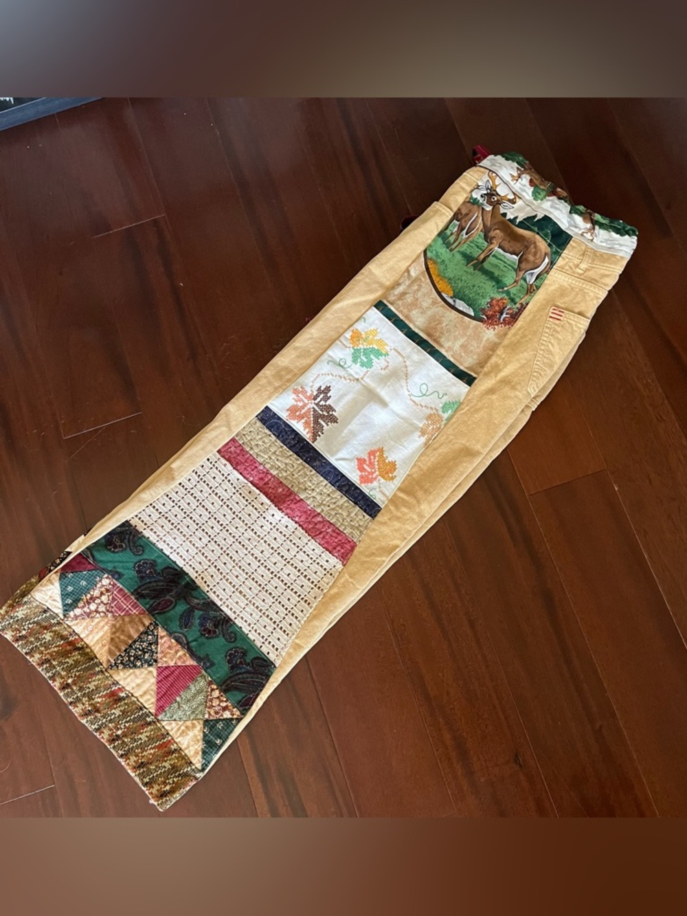 Mountain Girl deer heart gold band quilt patchwork pants Phish tour heady PLUR - Picture 10 of 12